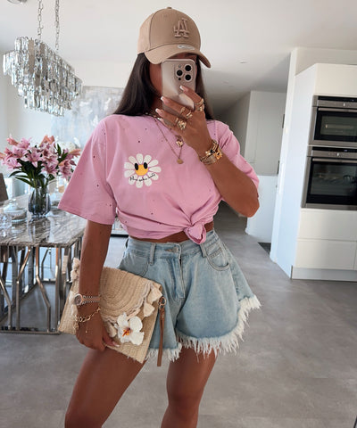 T-Shirt Flower Vintage Rosa Ladypolitan ♡