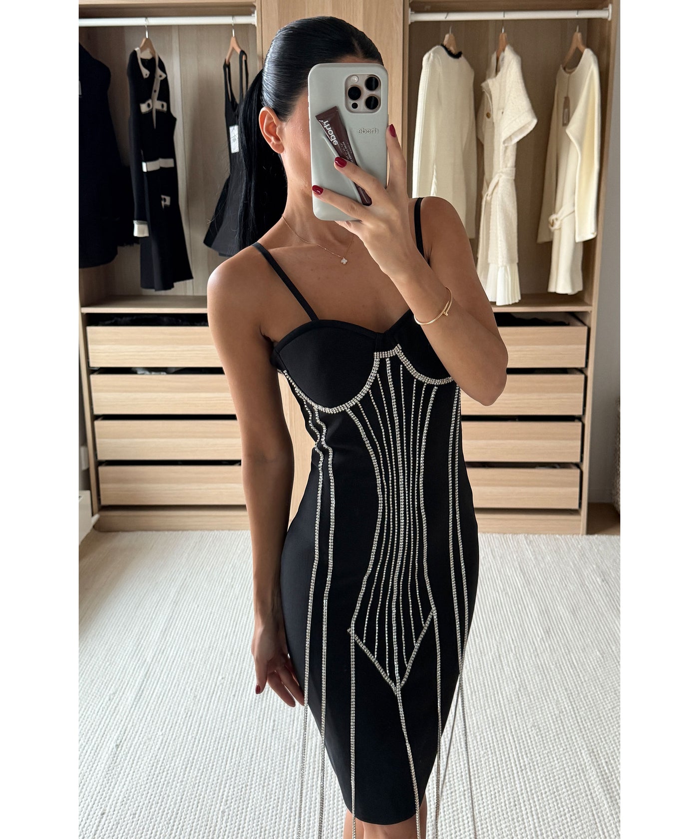 Mini Kleid Kristiana Schwarz Ladypolitan ♡