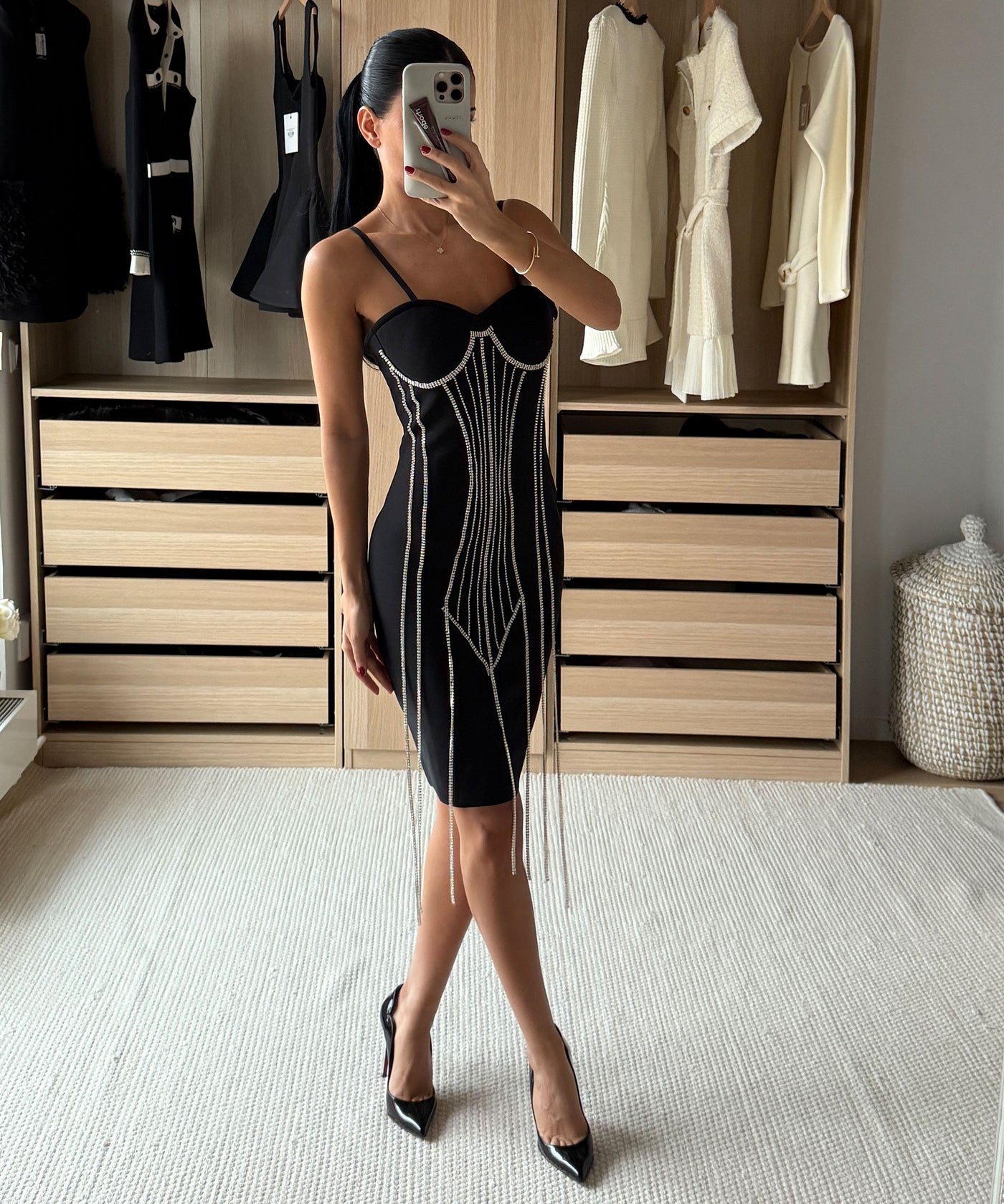 Mini Kleid Kristiana Schwarz Ladypolitan ♡