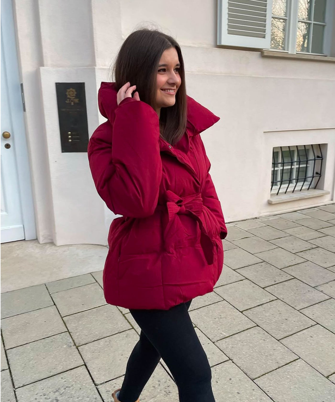 Jacke Kyleih Kurz Bordeaux Rot