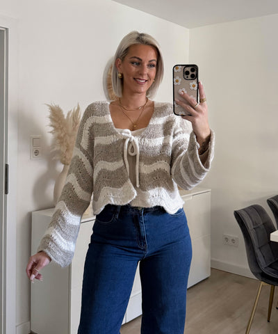 Strickjacke Leali Taupe
