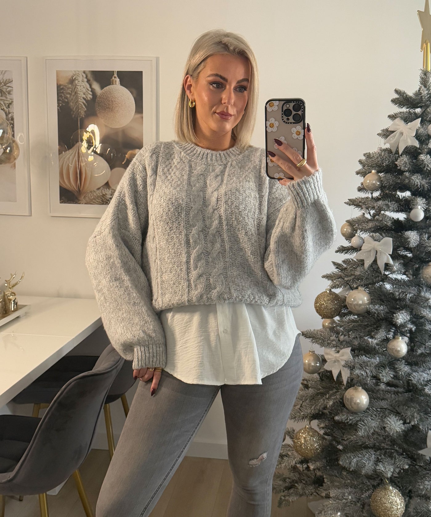 Pullover Leona Hellgrau Ladypolitan ♡