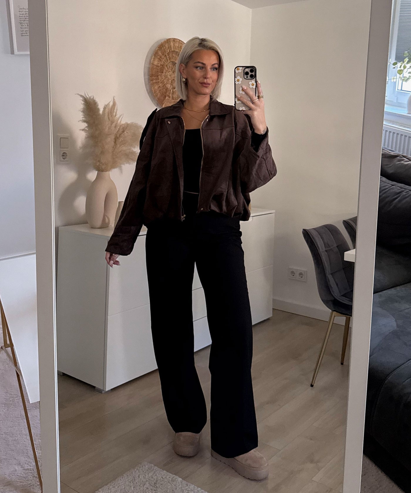 Wide Leg Stretch Jeans Zasu Dunkelbraun