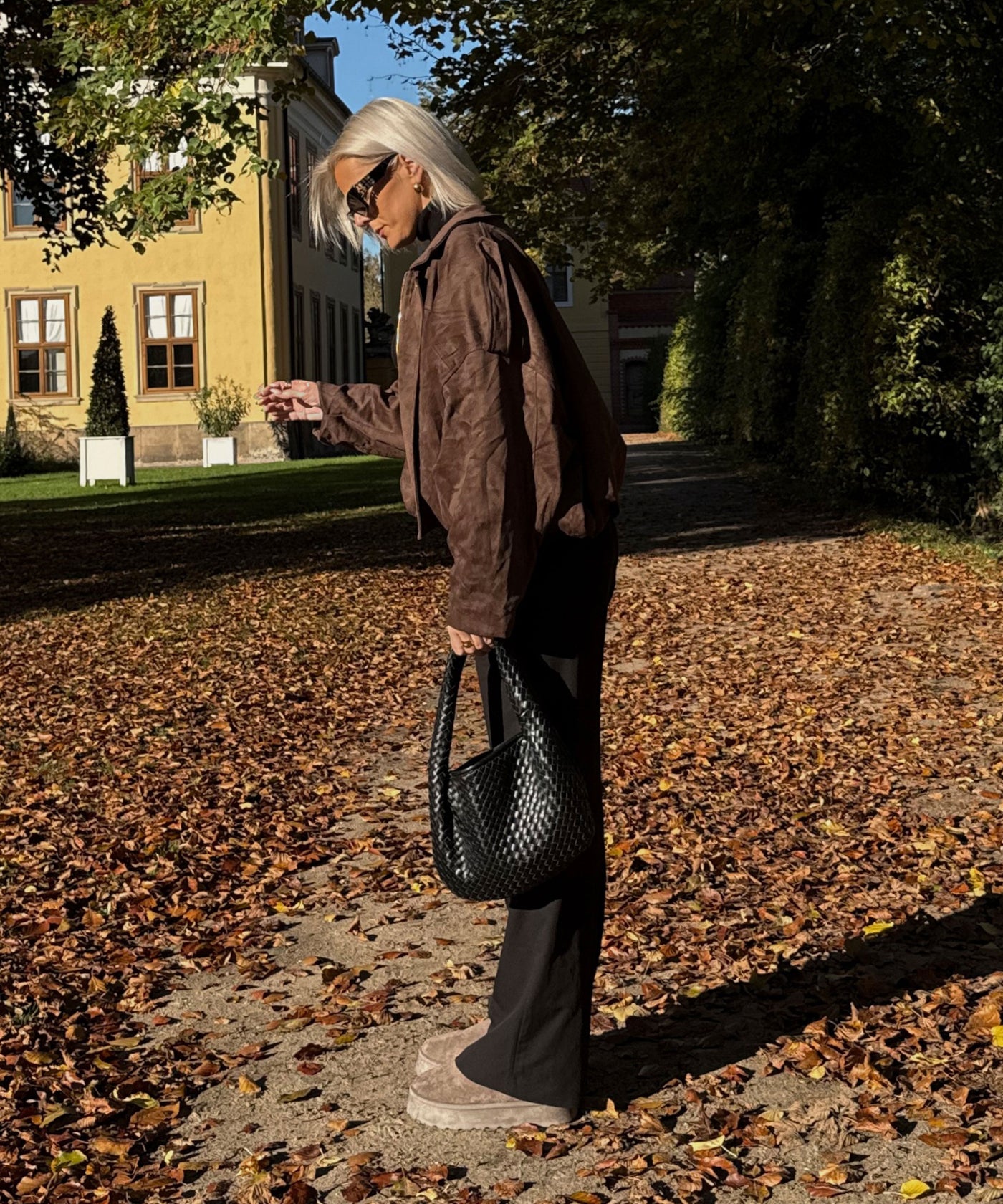 Wildlederoptik Jacke Linu Braun