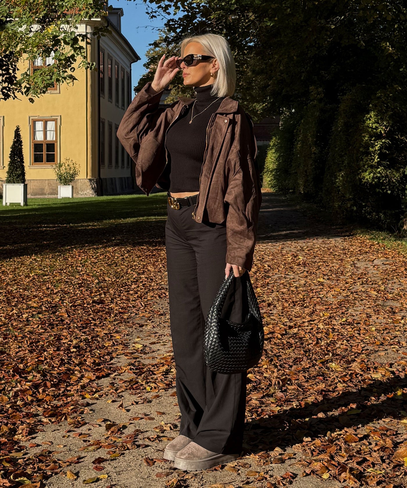 Wildlederoptik Jacke Linu Braun