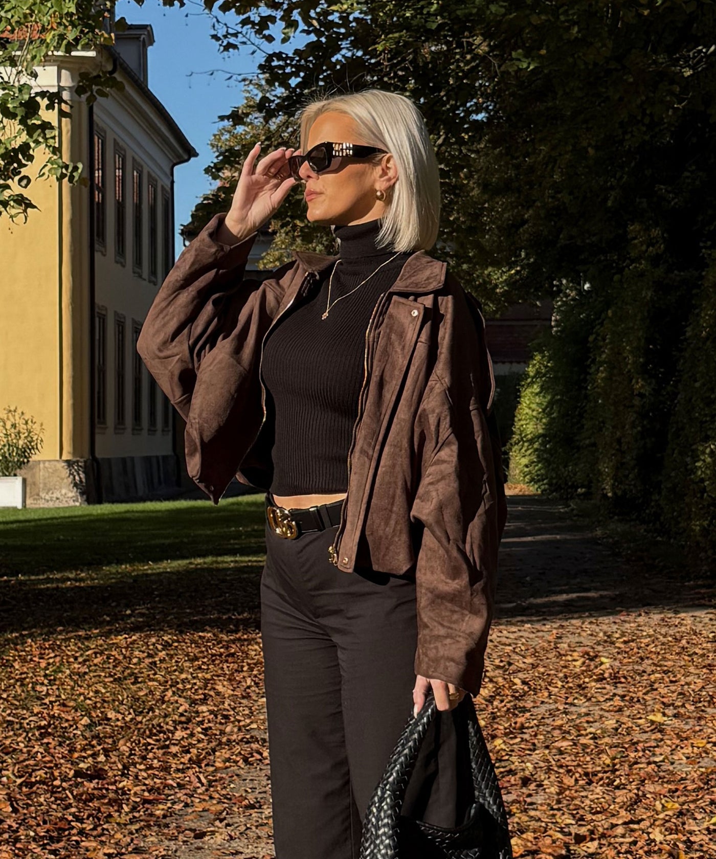 Wildlederoptik Jacke Linu Braun