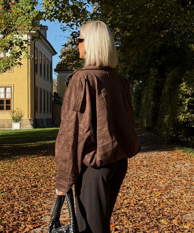 Wildlederoptik Jacke Linu Braun