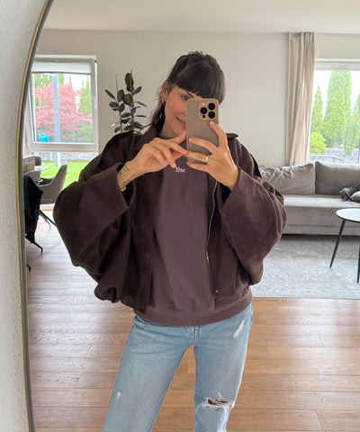 Wildlederoptik Jacke Linu Braun