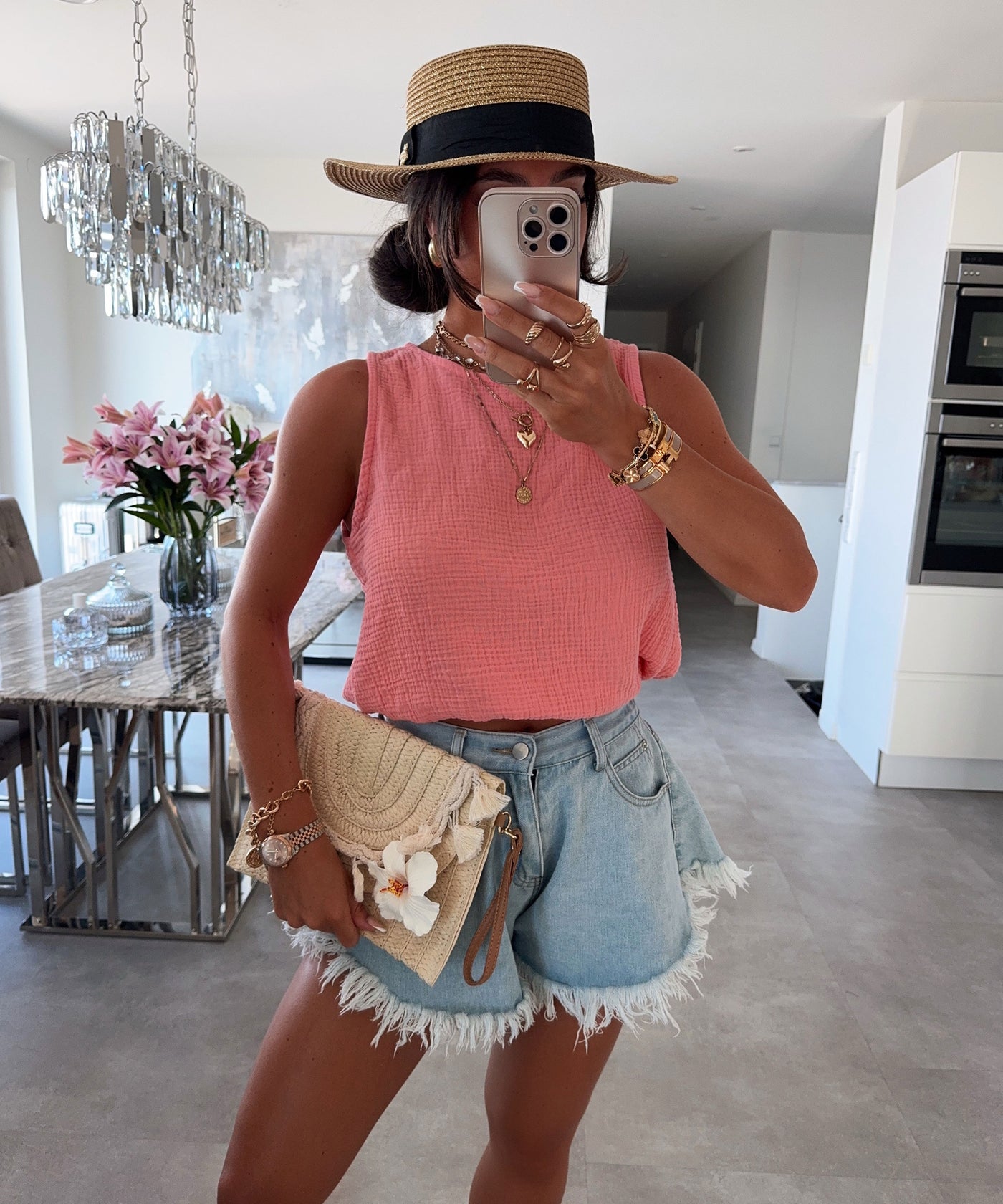 Musselin Top Sofie Peach Ladypolitan ♡