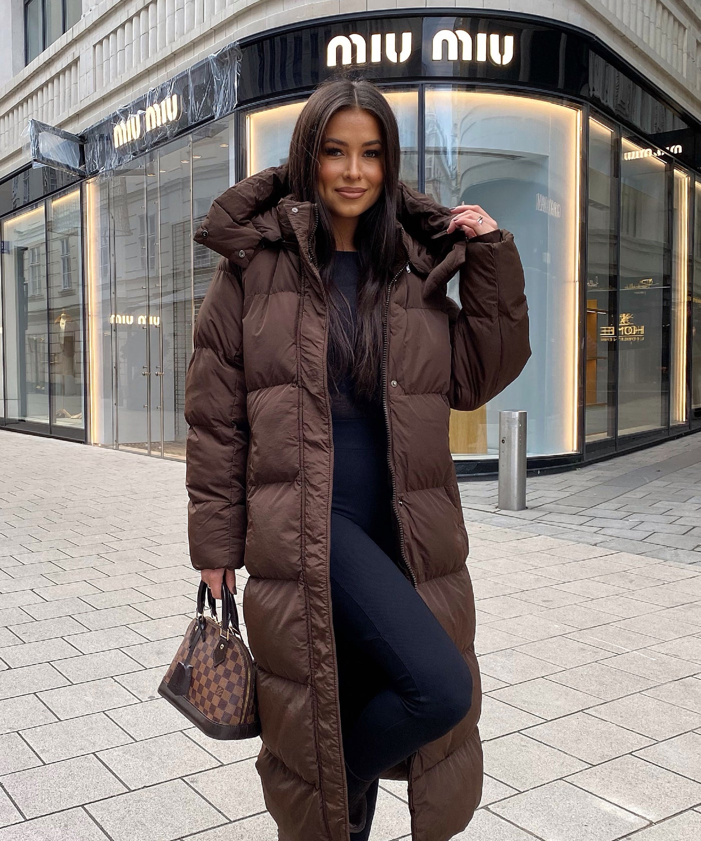 Oversize Jacke Addie Lang Dunkelbraun Ladypolitan ♡