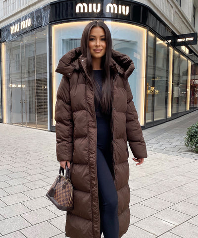 Oversize Jacke Addie Lang Dunkelbraun Ladypolitan ♡