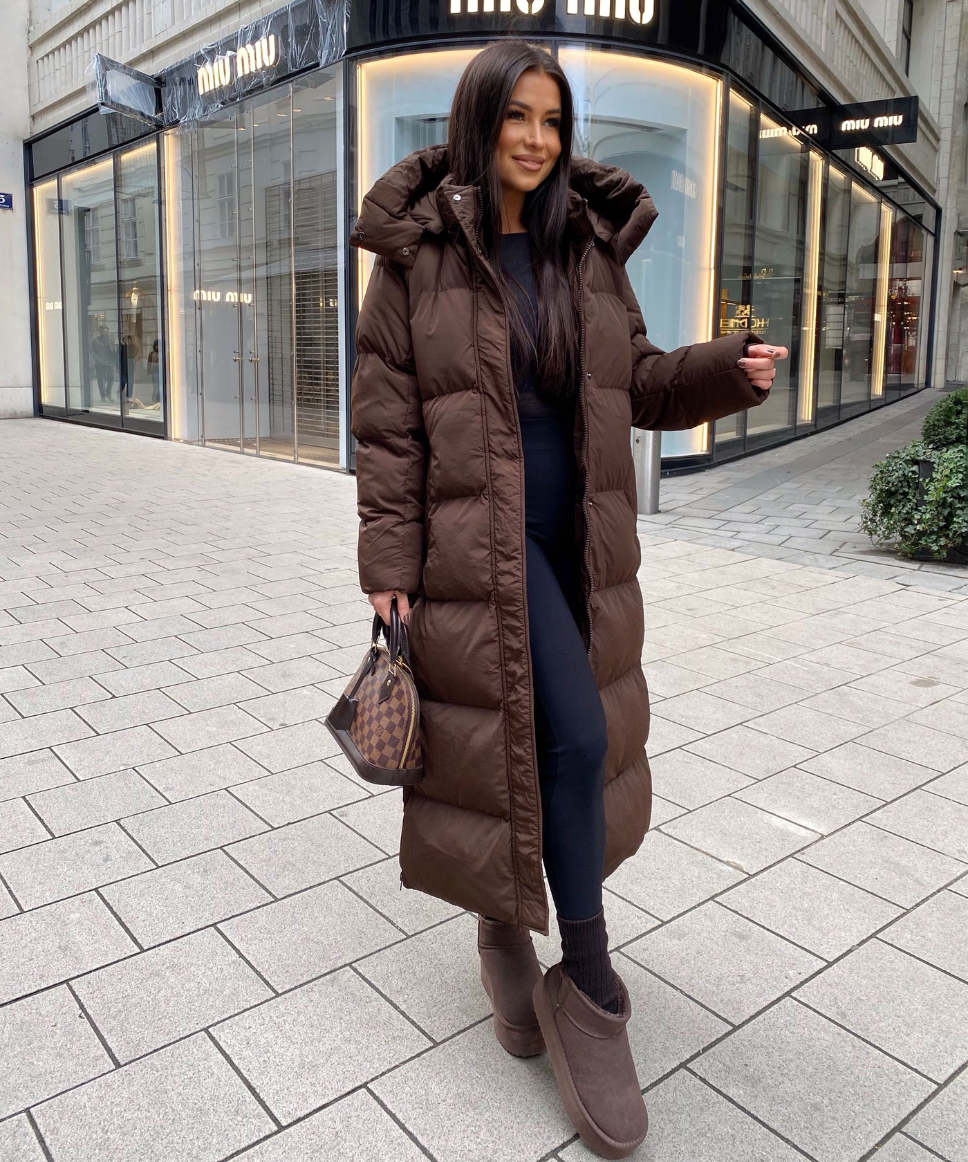 Oversize Jacke Addie Lang Dunkelbraun Ladypolitan ♡