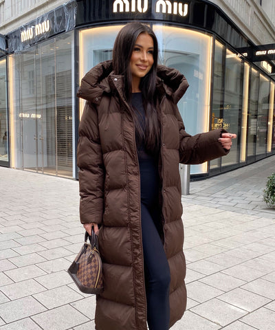 Oversize Jacke Addie Lang Dunkelbraun Ladypolitan ♡