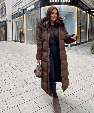 Oversize Jacke Addie Lang Dunkelbraun Ladypolitan ♡