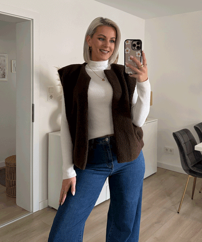 Teddyfell Weste Malea Dunkelbraun Ladypolitan ♡