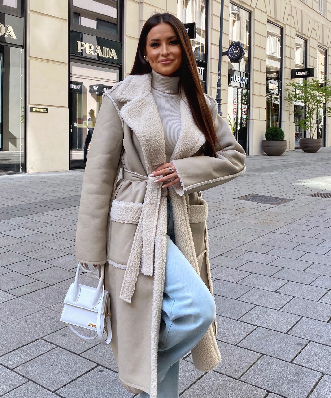Fellmantel Livia Beige