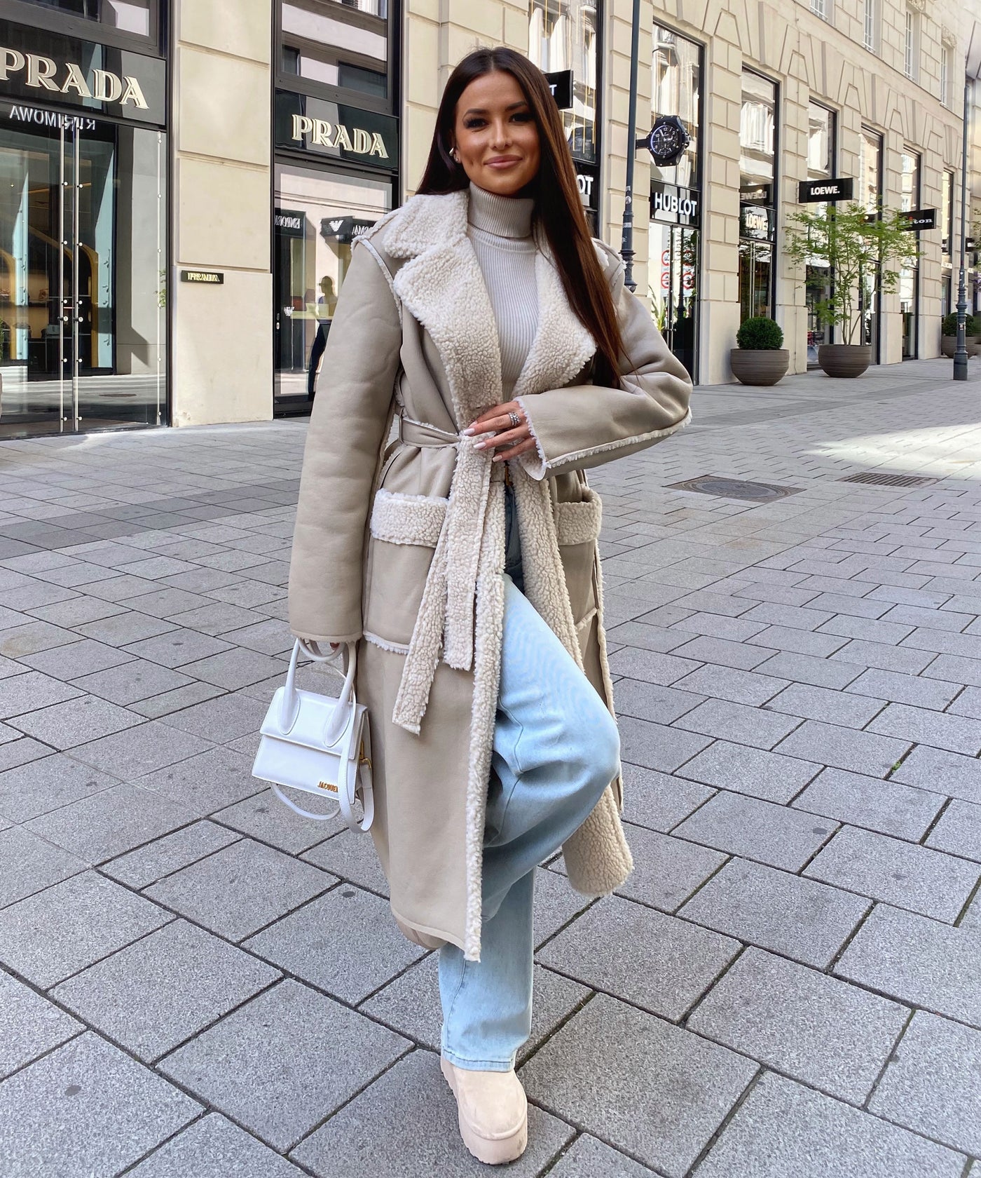 Fellmantel Livia Beige
