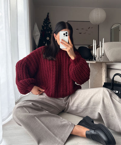 Strickpullover Mia Weinrot