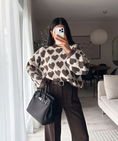 Pullover Mona Herzen Braun