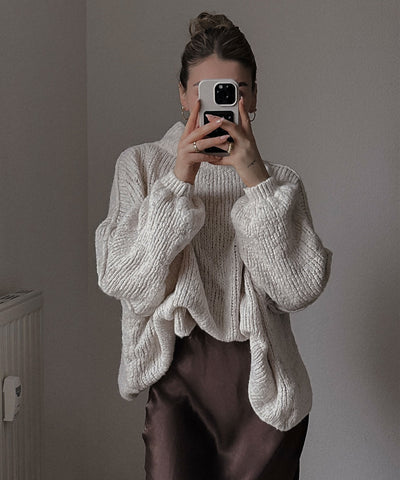 Oversize Pullover Nata Beige Ladypolitan ♡