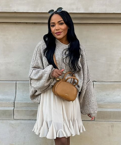 Oversize Strickjacke Jalsien Taupe Ladypolitan ♡