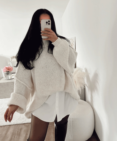 Oversize Pullover Nata Weiß  Ladypolitan ♡   