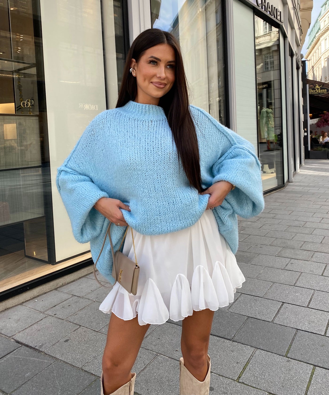 Oversize Pullover Nata Hellblau