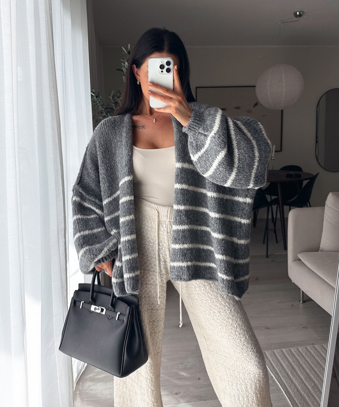 Cardigan Ray gestreift Grau Ladypolitan ♡