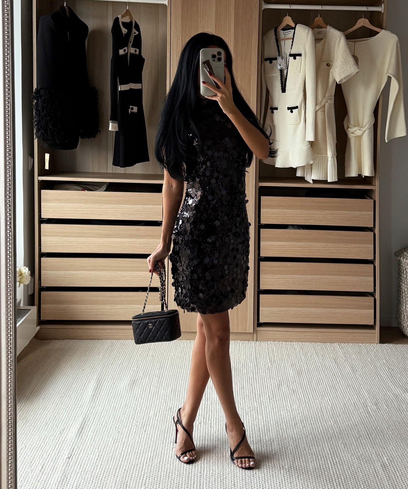 Pailletten Kleid Rinea Schwarz