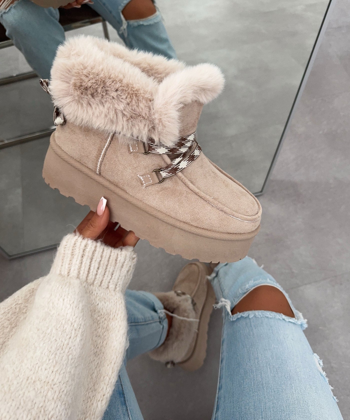 Gefütterte Schneeschuhe Randa Hellbeige Ladypolitan ♡