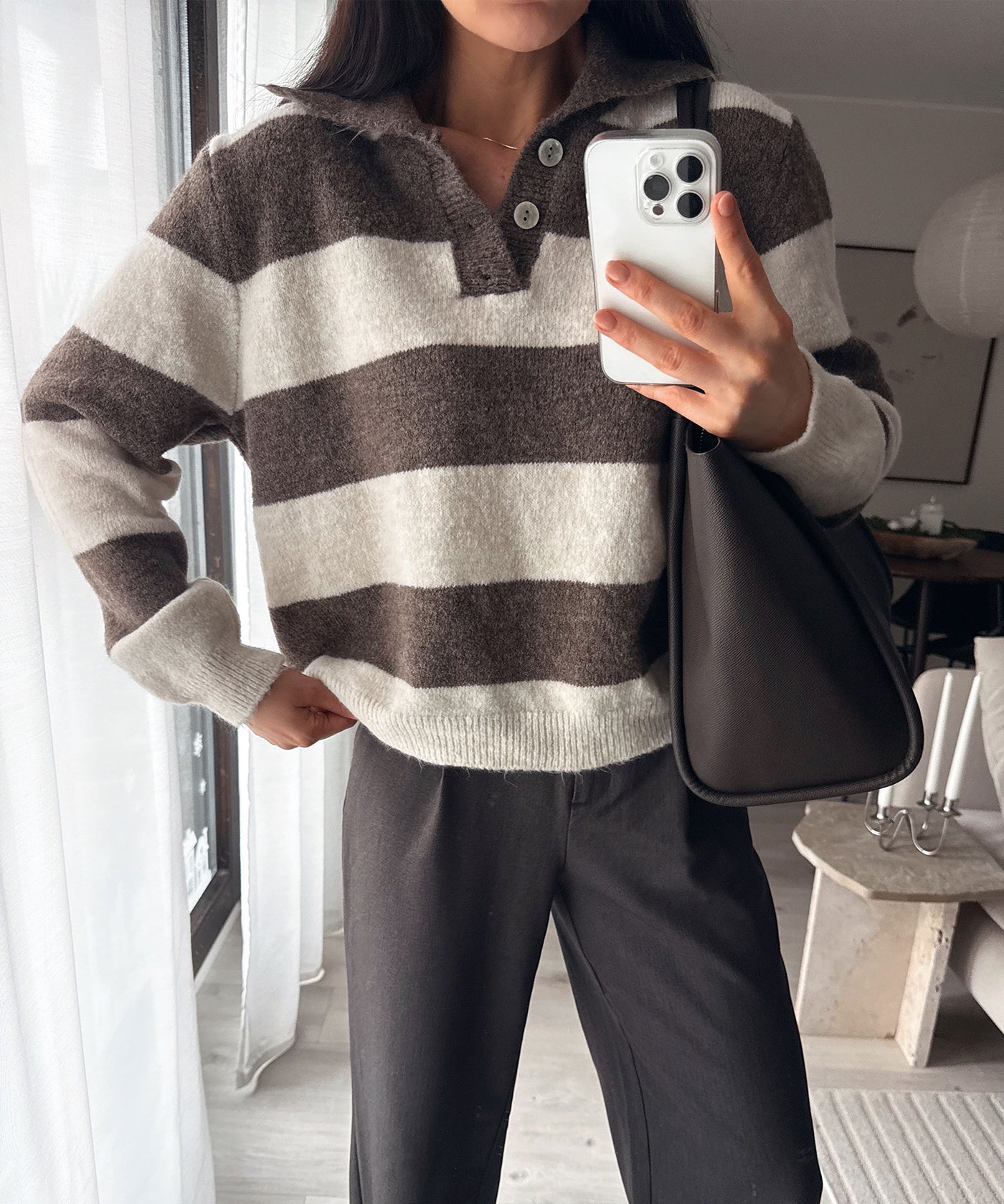 Pullover Olga Streifen Braun