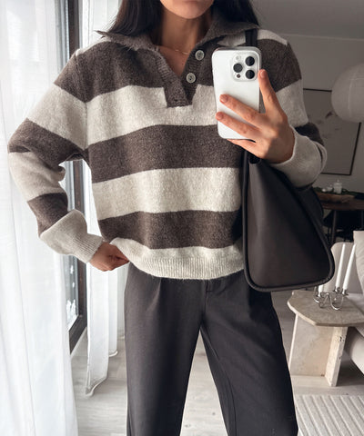Pullover Olga Streifen Braun