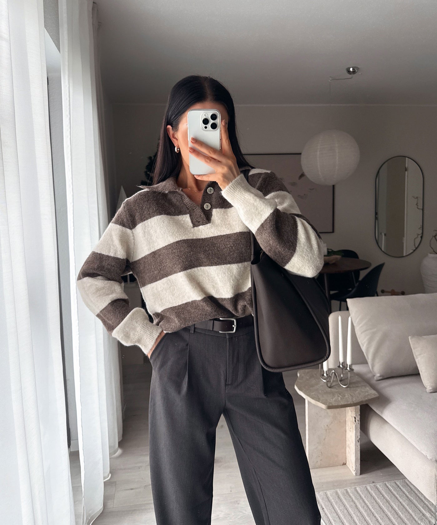 Pullover Olga Streifen Braun