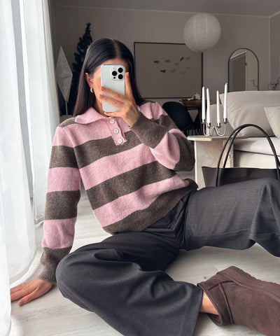 Pullover Olga Streifen Rosa