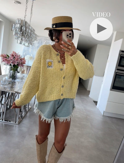 Boucle Cardigan Lalya Gelb Ladypolitan ♡