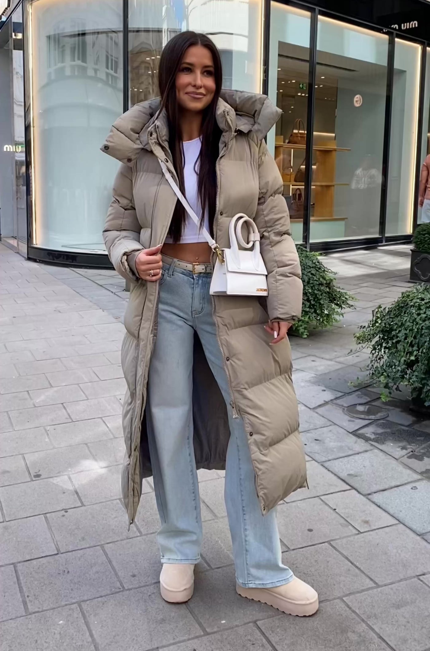 Oversize Jacke Addie Lang Taupe Ladypolitan ♡