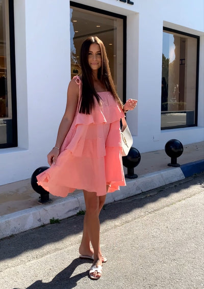 Musselin Kleid Aradi Peach Ladypolitan ♡