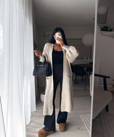 Cardigan Leilani lang Beige Ladypolitan - Fashion Onlineshop für Damen