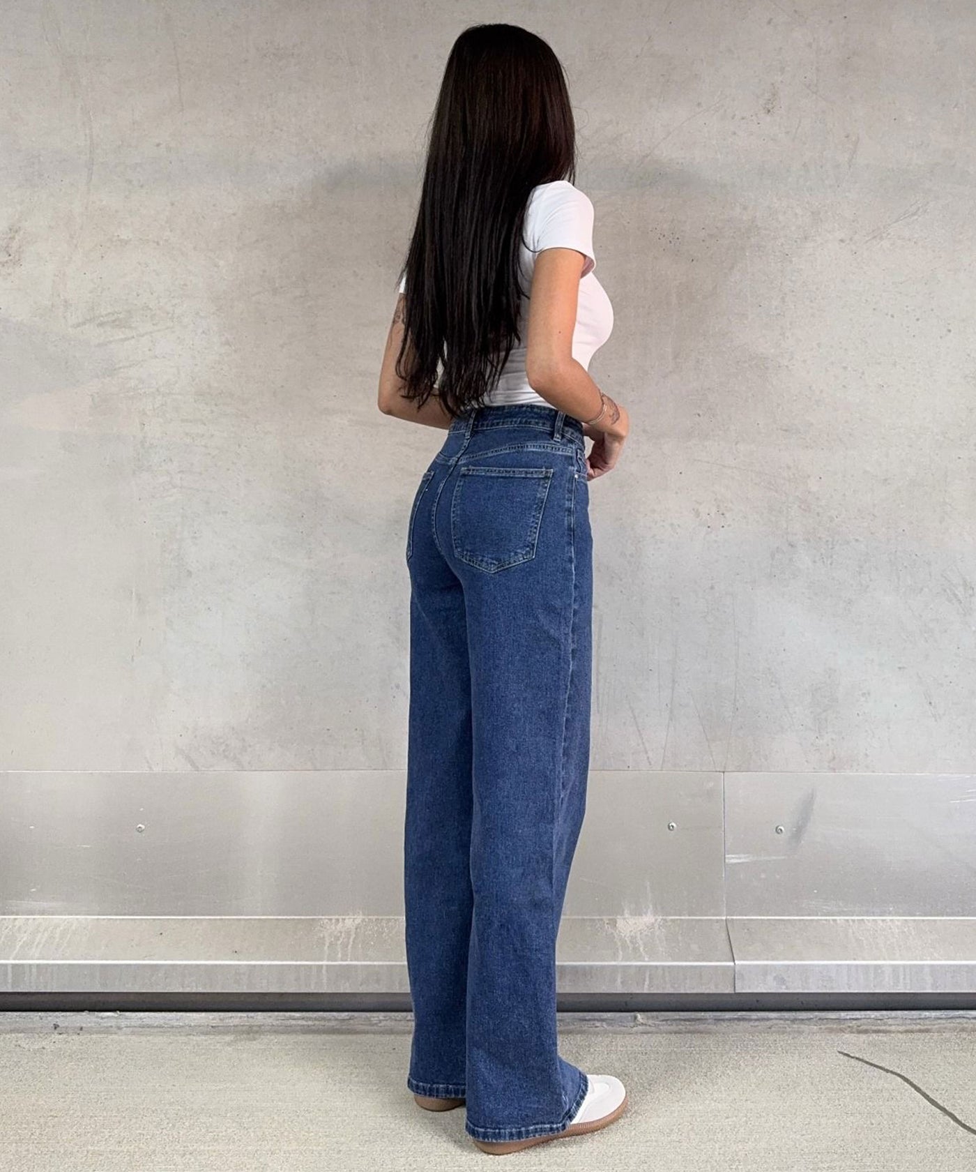 Stretch Wide Leg Jeans Lenna Blau Ladypolitan ♡
