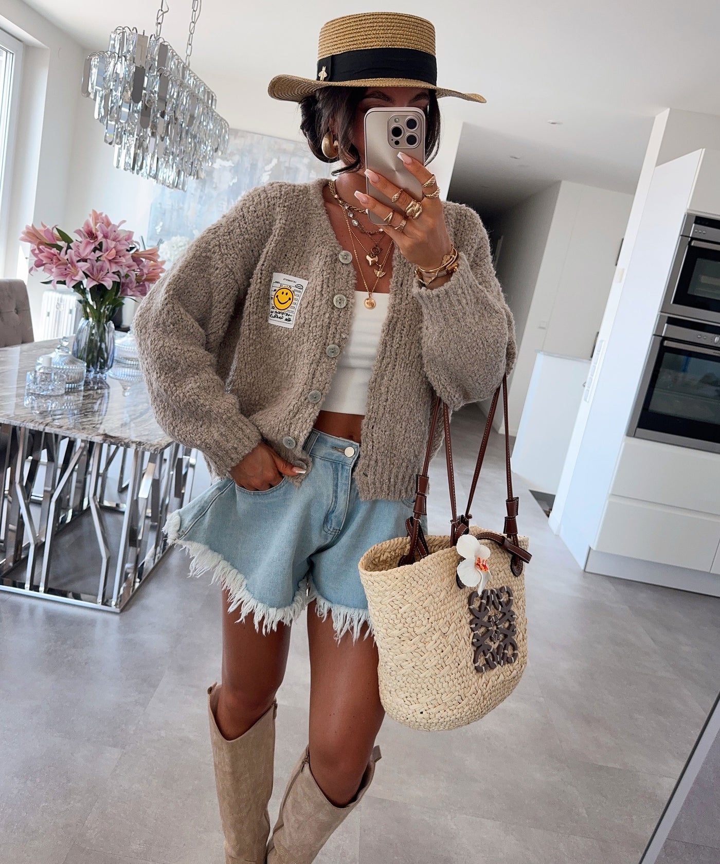 Boucle Cardigan Lalya Taupe Ladypolitan ♡