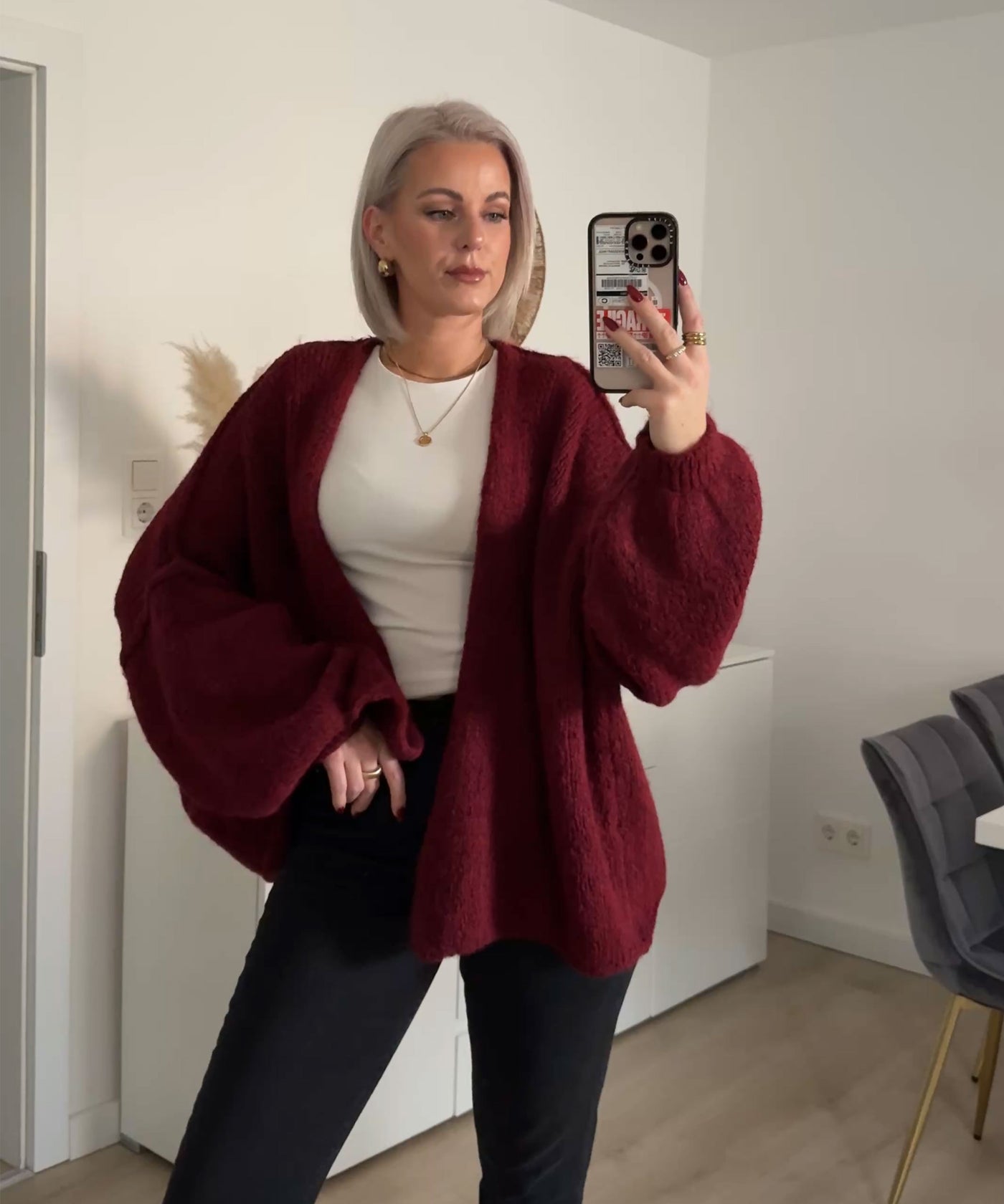 Cardigan Ray Dunkelrot