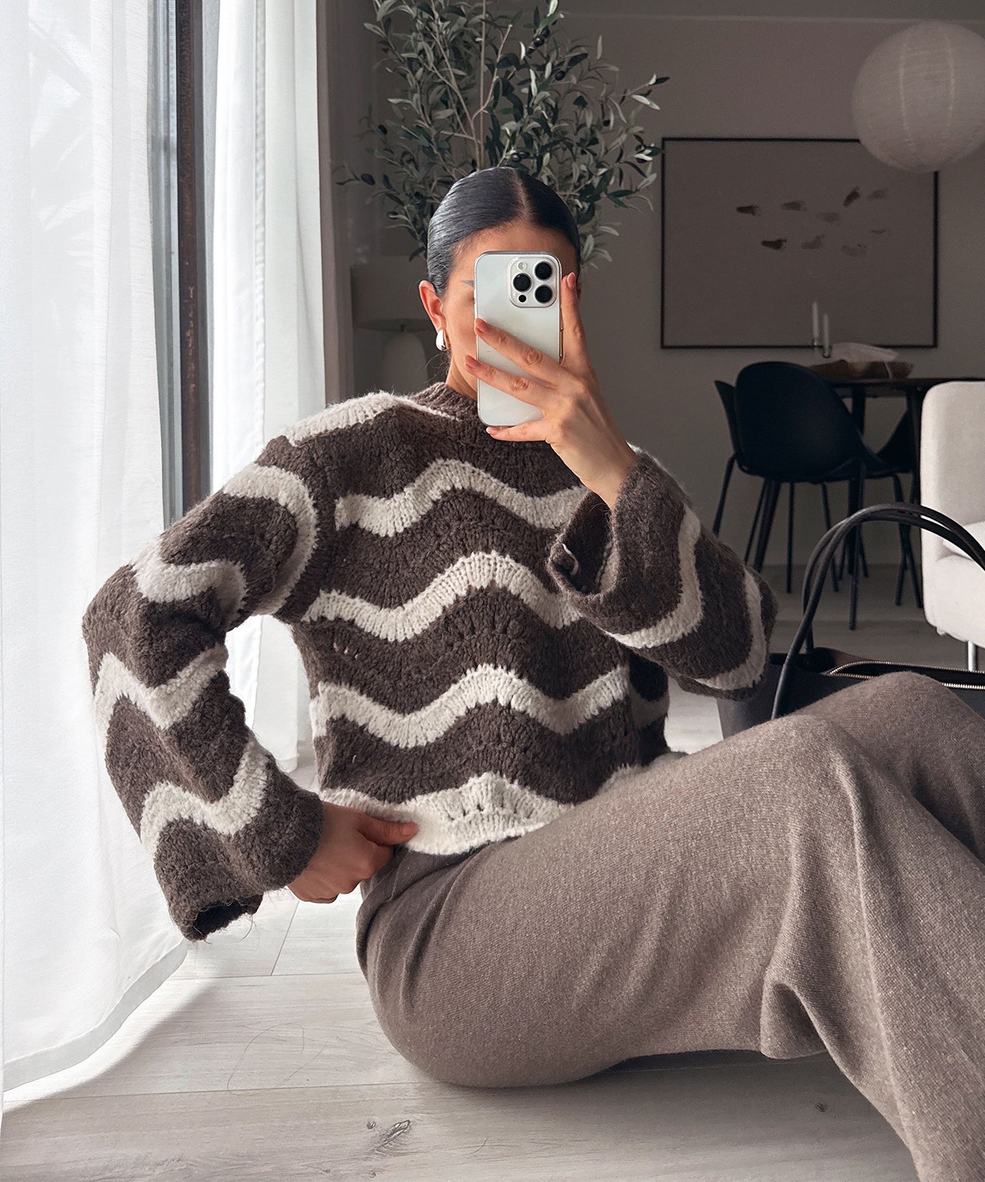 Pullover Renata Streifen Braun Ladypolitan ♡