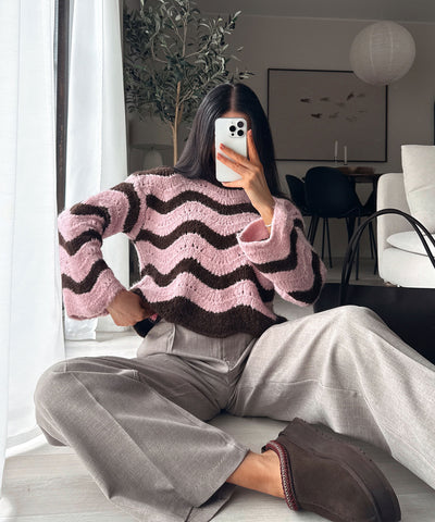Pullover Renata Streifen Rosa