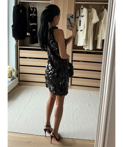 Pailletten Kleid Rinea Schwarz Ladypolitan ♡