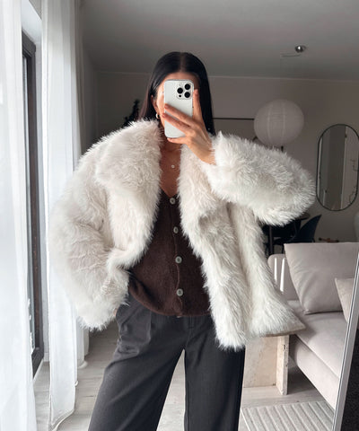 Felljacke Romina Weiß