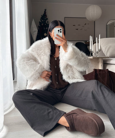 Felljacke Romina Weiß