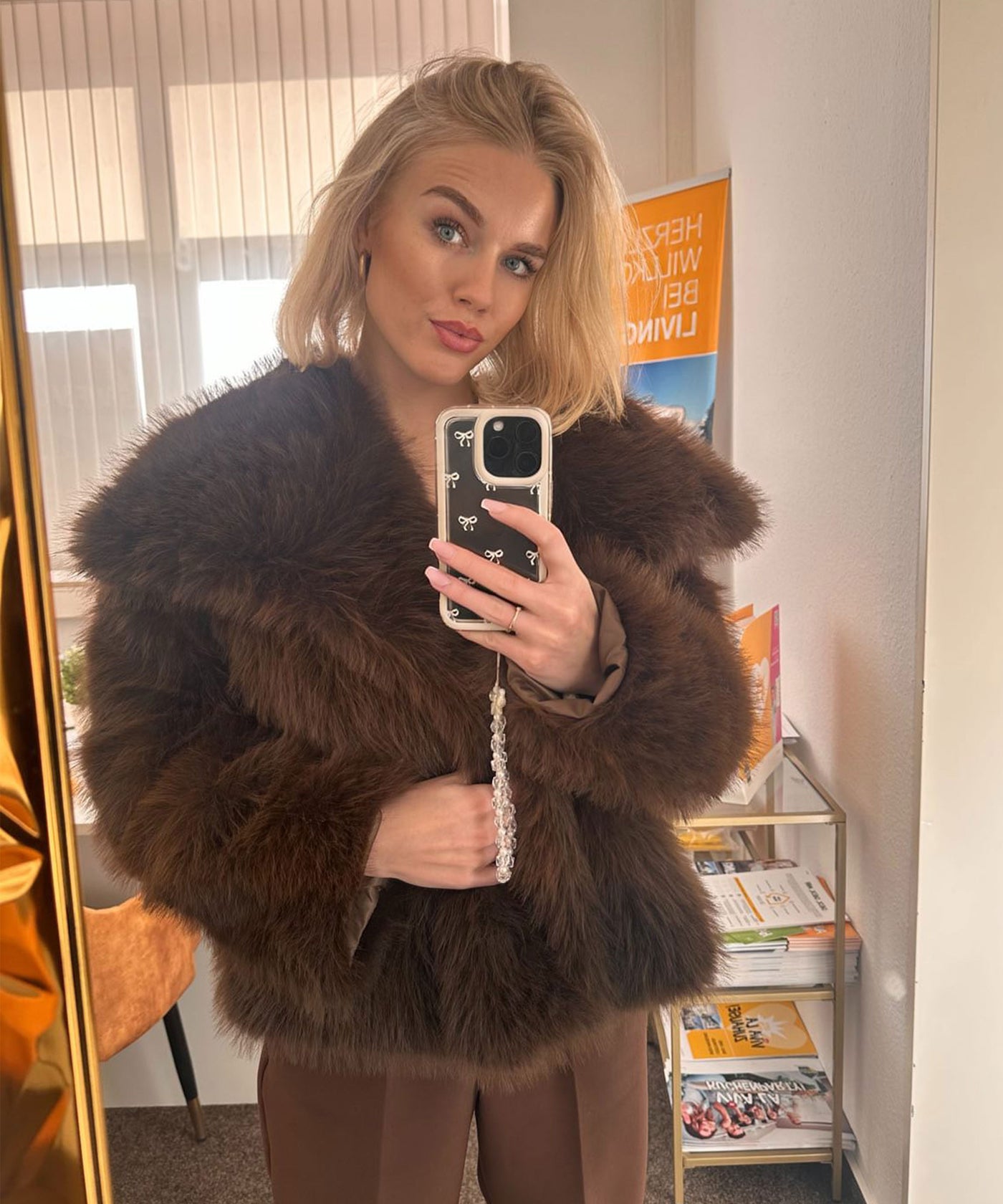 Felljacke Romina Dunkelbraun Ladypolitan ♡