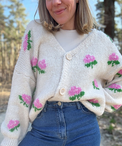 Cardigan Rose Beige Ladypolitan ♡