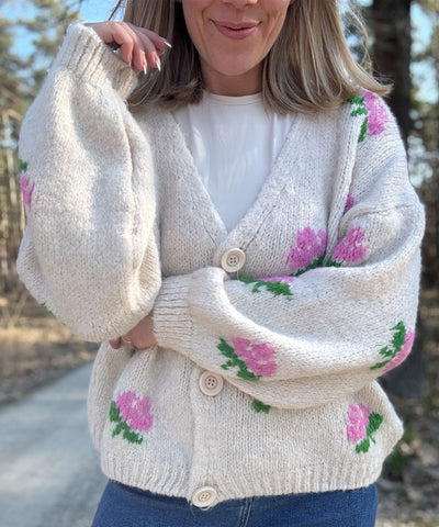 Cardigan Rose Beige Ladypolitan ♡