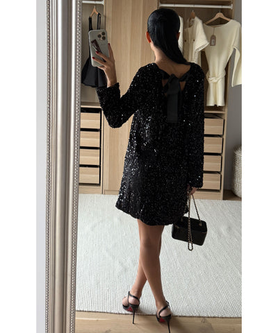 Pailletten Kleid Nessa Schwarz Ladypolitan ♡